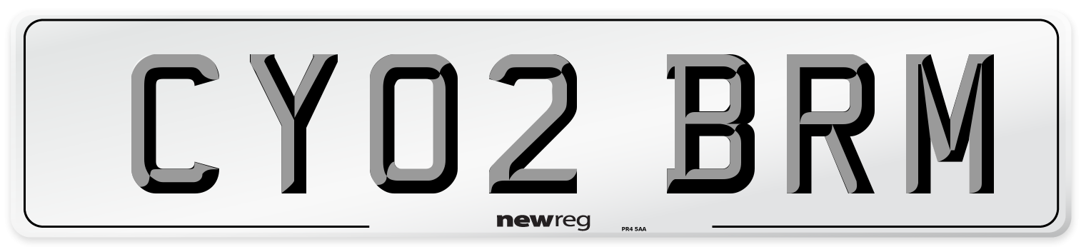 CY02 BRM Number Plate from New Reg